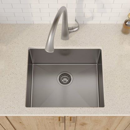 KRAUS 21" 16 Gauge Undermount Single Bowl Stainless Steel Kitchen Sink - KHU101-21