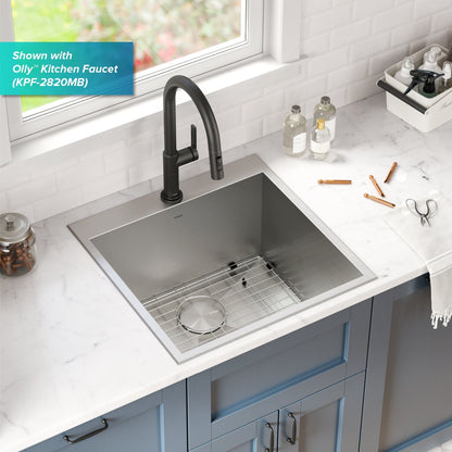KRAUS 22" Drop-in 16 Gauge Stainless Steel Laundry Utility Sink - KHT301-22L