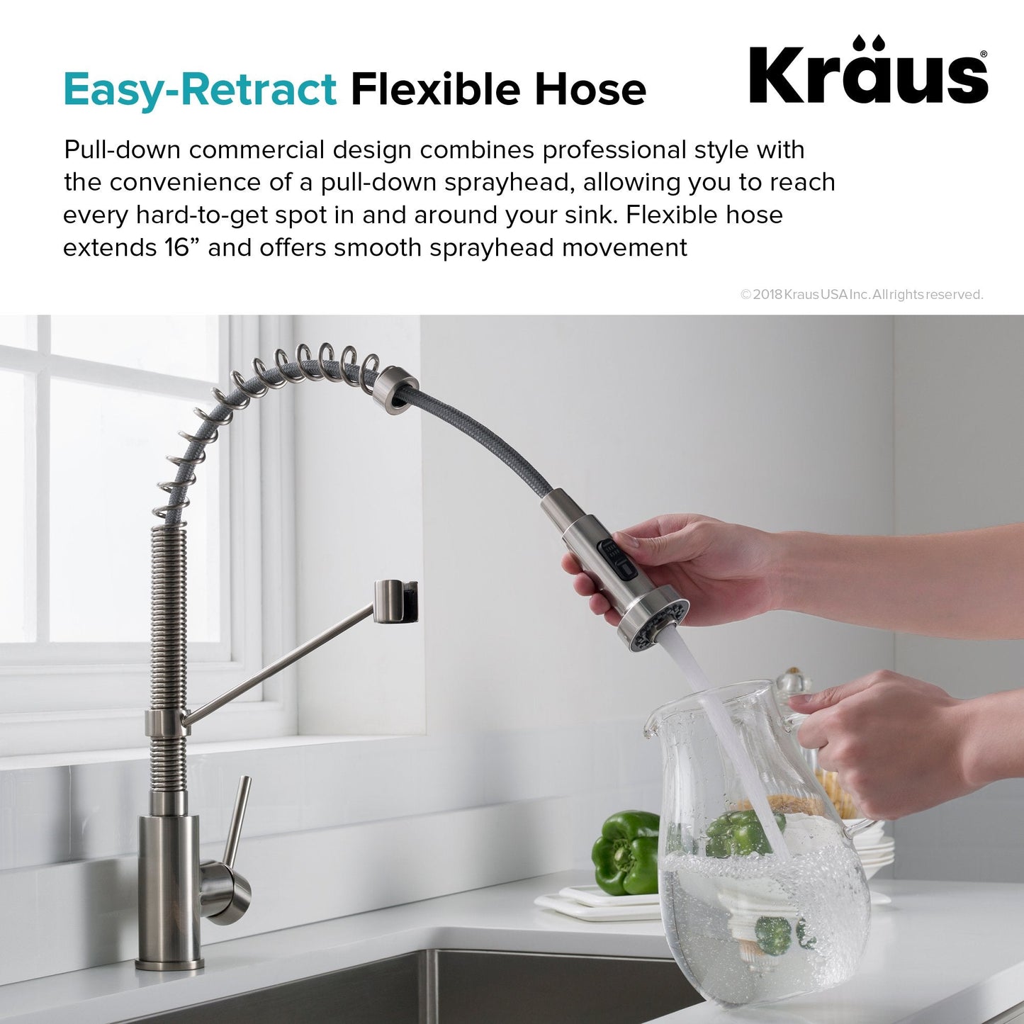 KRAUS 23" Stainless Steel Kitchen Sink and Kitchen Faucet - KHU101-23-1610-53CH