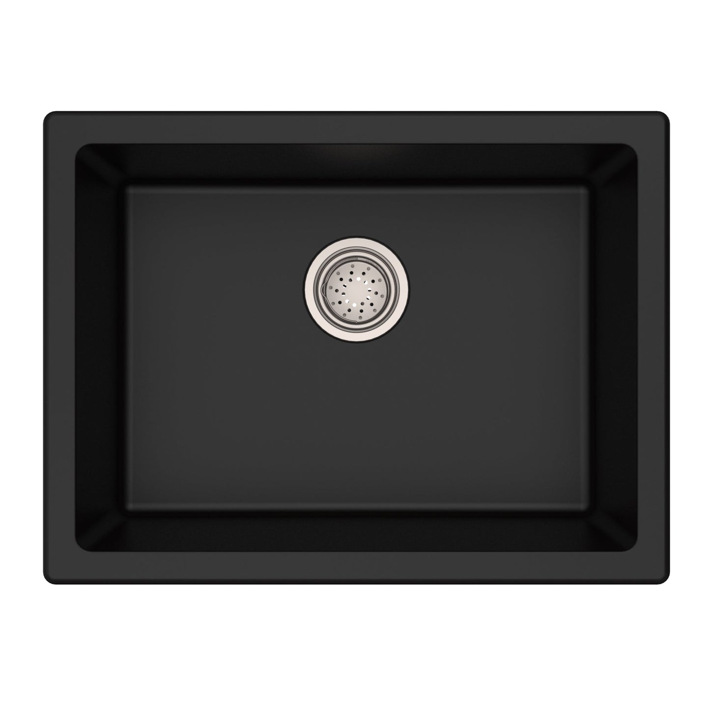 KRAUS 24" Dual Mount Single Bowl Granite Kitchen Sink with Topmount and Undermount Installation in Black Onyx - KGD-410B
