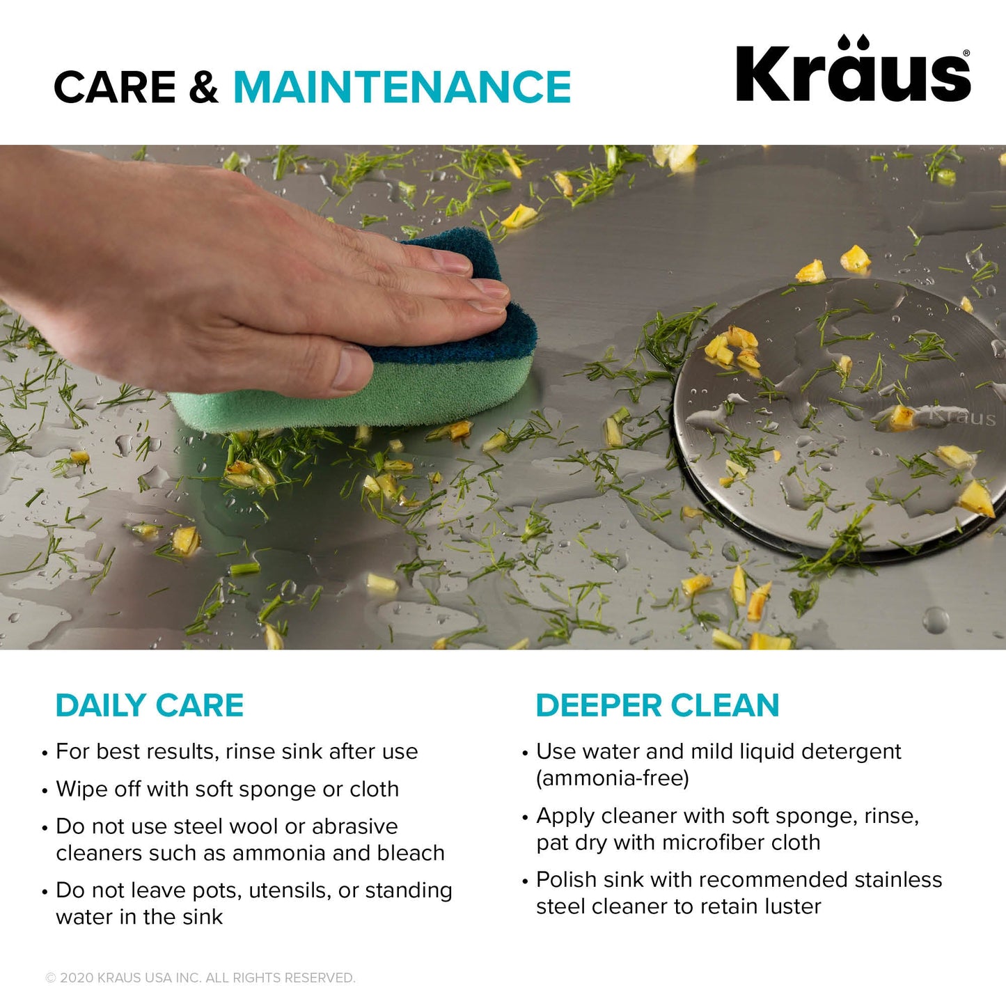 KRAUS 24" Undermount 16 Gauge Stainless Steel Laundry Utility Sink - KHU101-24L