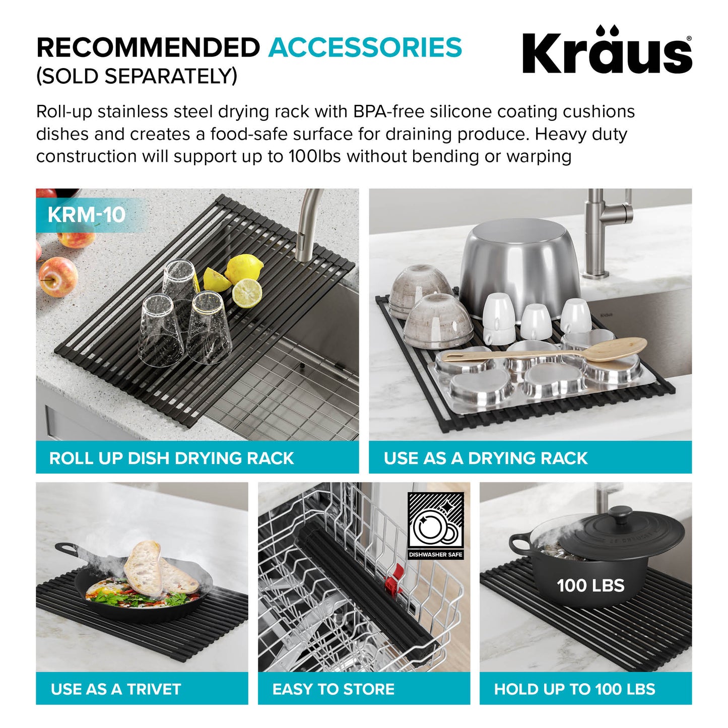KRAUS 24" Undermount 16 Gauge Stainless Steel Laundry Utility Sink - KHU101-24L