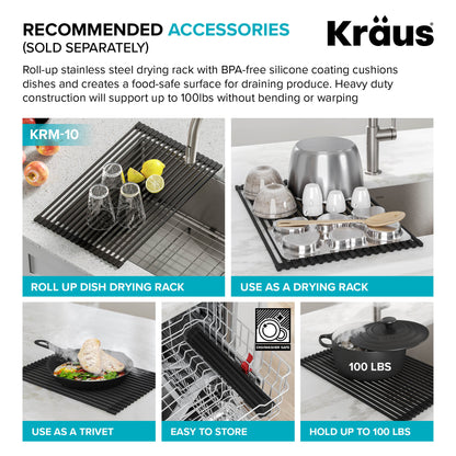 KRAUS 24" Undermount 16 Gauge Stainless Steel Laundry Utility Sink - KHU101-24L