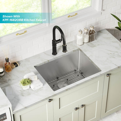 KRAUS 24" Undermount 16 Gauge Stainless Steel Laundry Utility Sink - KHU101-24L
