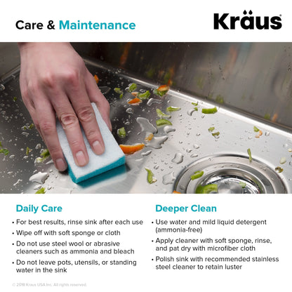 KRAUS 25" 16 Gauge Undermount Single Bowl Stainless Steel Kitchen Sink with Off Center Drain