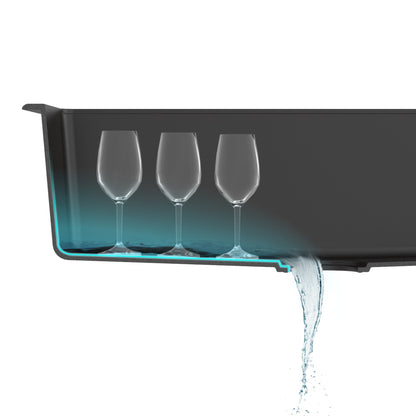 KRAUS 31" Dual Mount Single Bowl Granite Kitchen Sink with Topmount and Undermount Installation in Black Onyx - KGD-412B