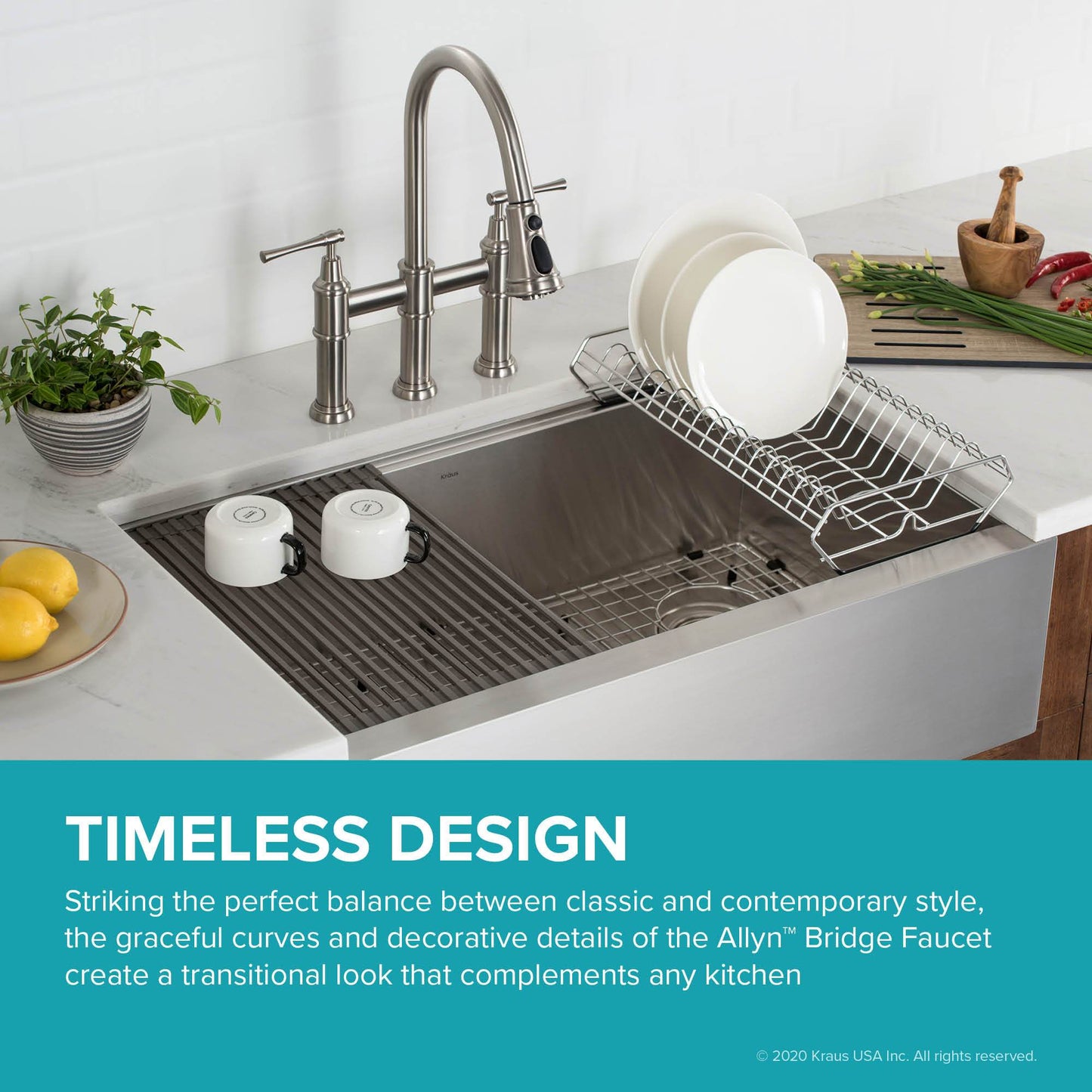 KRAUS Allyn Bridge Faucet with Pull-Down Sprayhead in Spot Free Stainless Steel