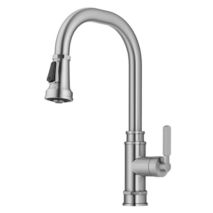 KRAUS Allyn Industrial Pull-Down Kitchen Faucet in Spot-Free Stainless Steel