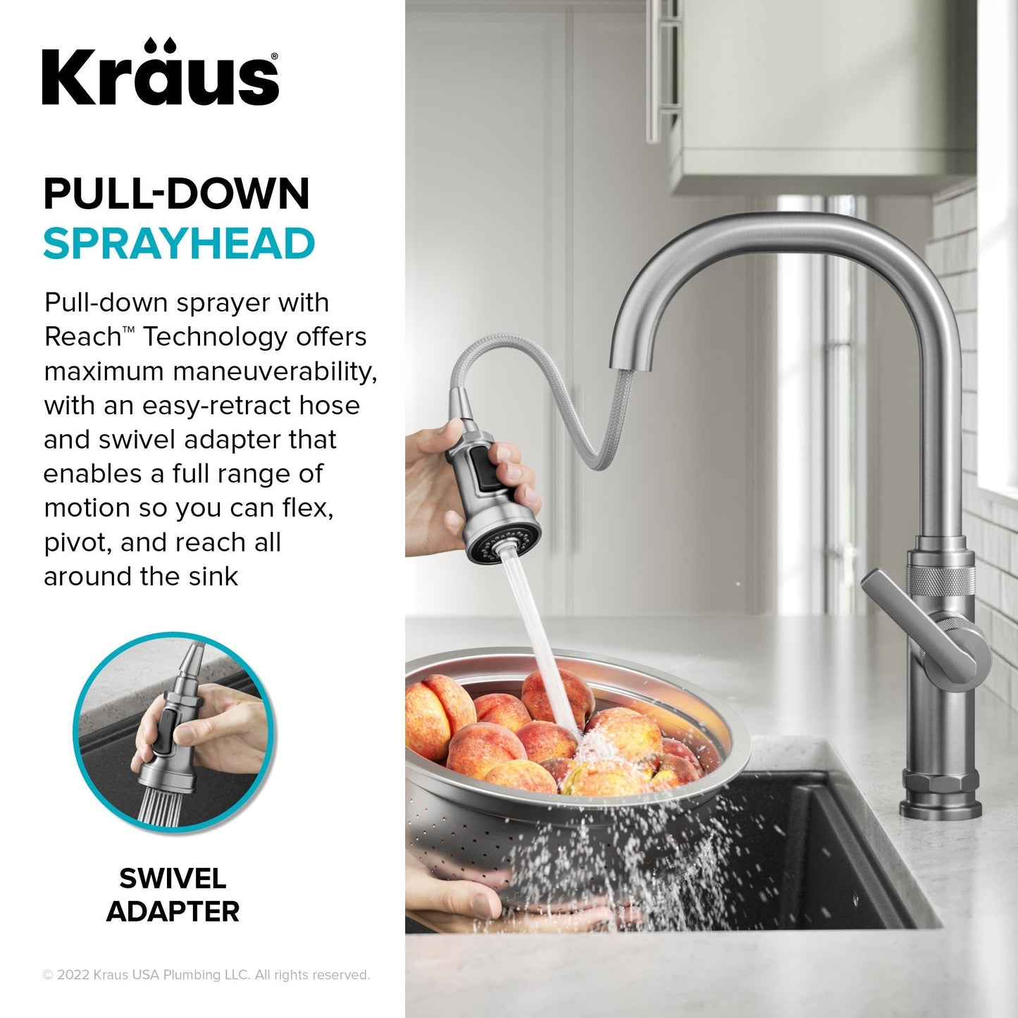 KRAUS Allyn Nut & Bolt Diamond Cut Kitchen Faucet in Antique Champagne Bronze - KPF-4102SFACB