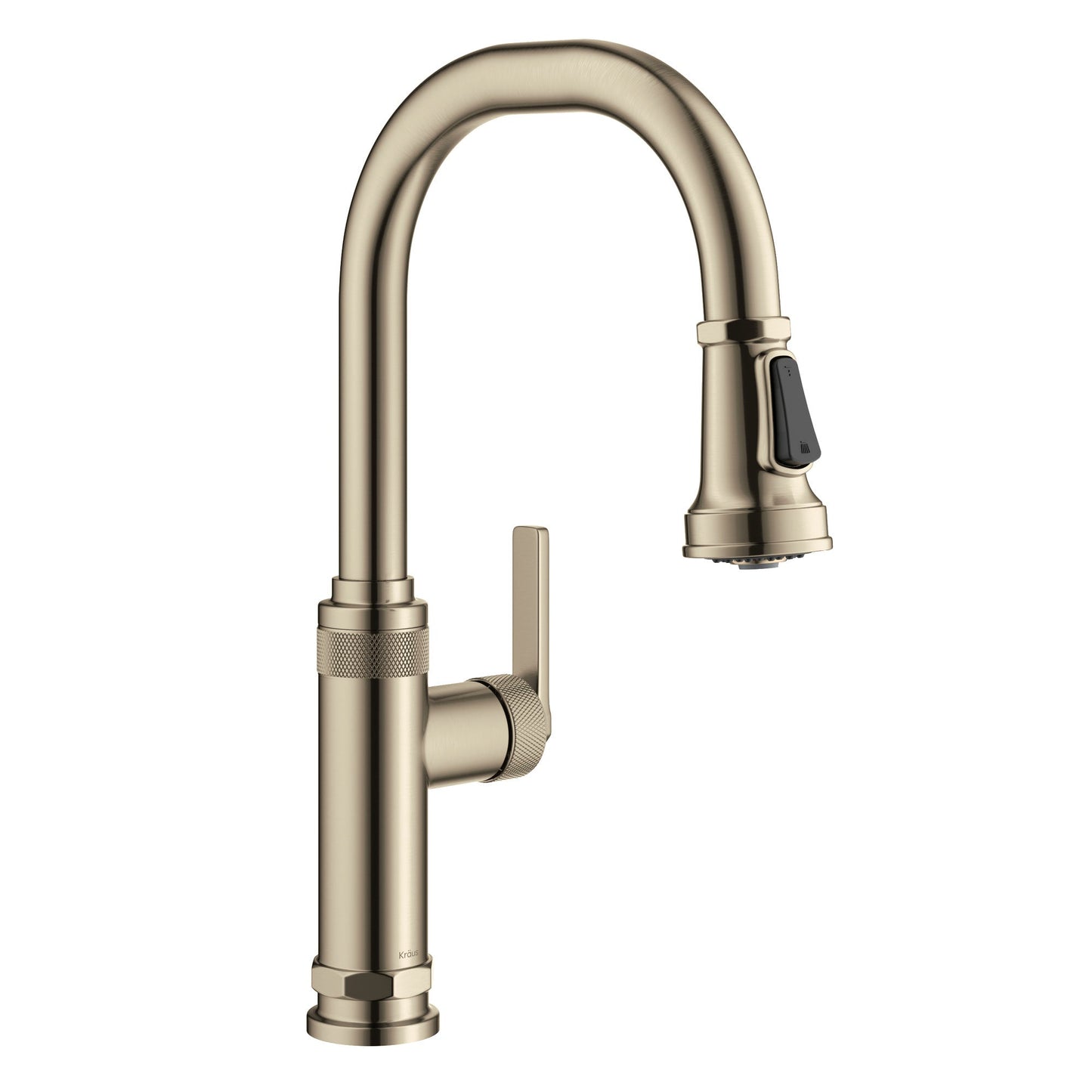 KRAUS Allyn Nut & Bolt Diamond Cut Kitchen Faucet in Antique Champagne Bronze - KPF-4102SFACB