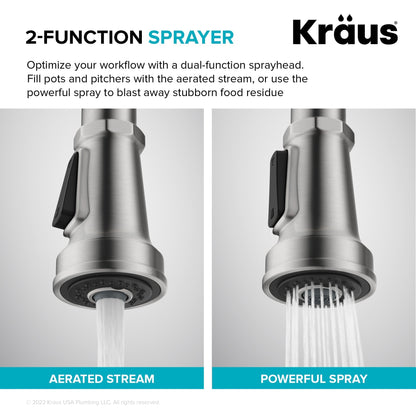 KRAUS Allyn Nut & Bolt Diamond Cut Kitchen Faucet in Antique Champagne Bronze - KPF-4102SFACB