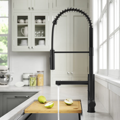 KRAUS Artec Pro Commercial Style Single Handle Kitchen Faucet with Pot Filler in Matte Black - KPF-1604MB