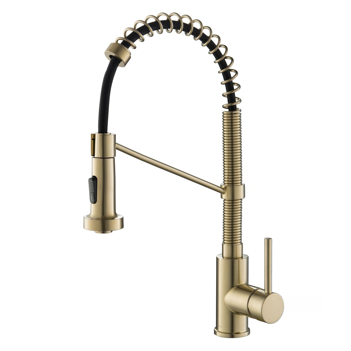 KRAUS Bolden 18-Inch Commercial Kitchen Faucet with Pull-Down Sprayhead in Spot Free Antique Champagne Bronze - KPF-1610SFACB