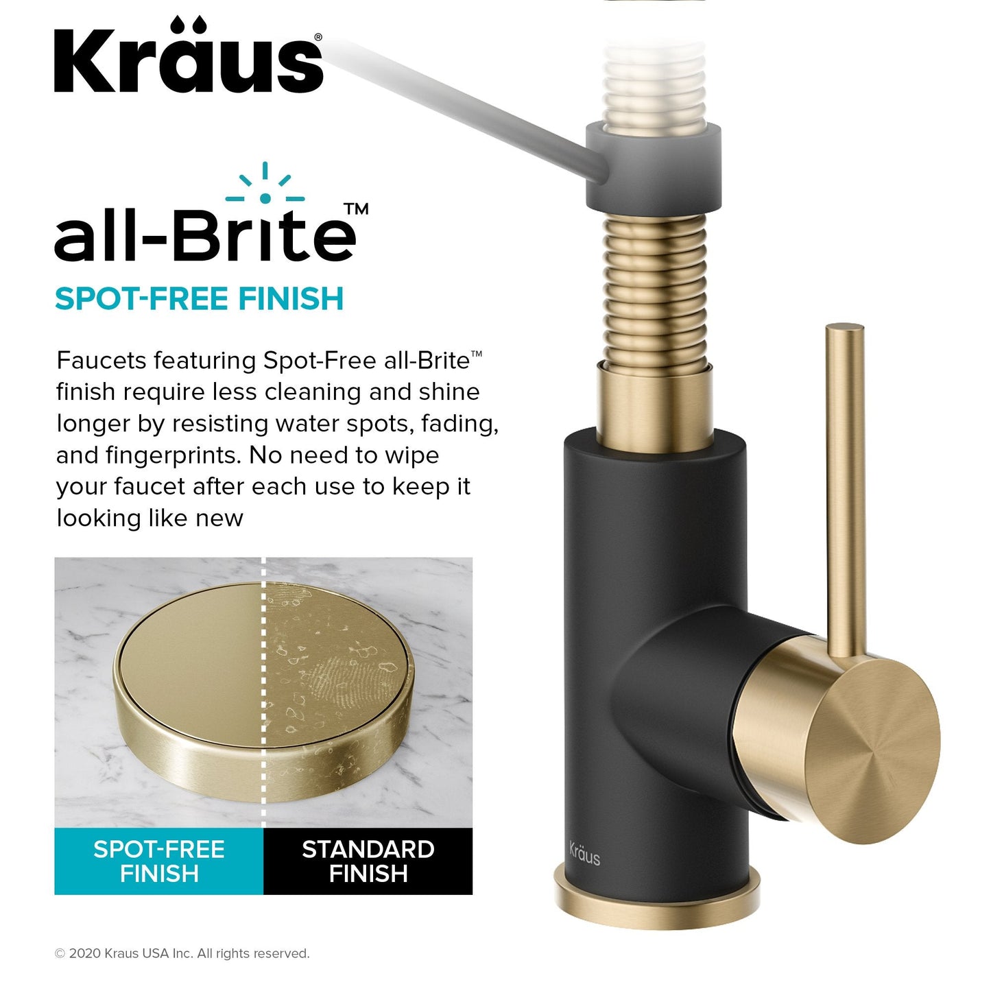 KRAUS Bolden 18-Inch Commercial Kitchen Faucet with Pull-Down Sprayhead in Spot Free Antique Champagne Bronze/Matte Black - KPF-1610SFACBMB