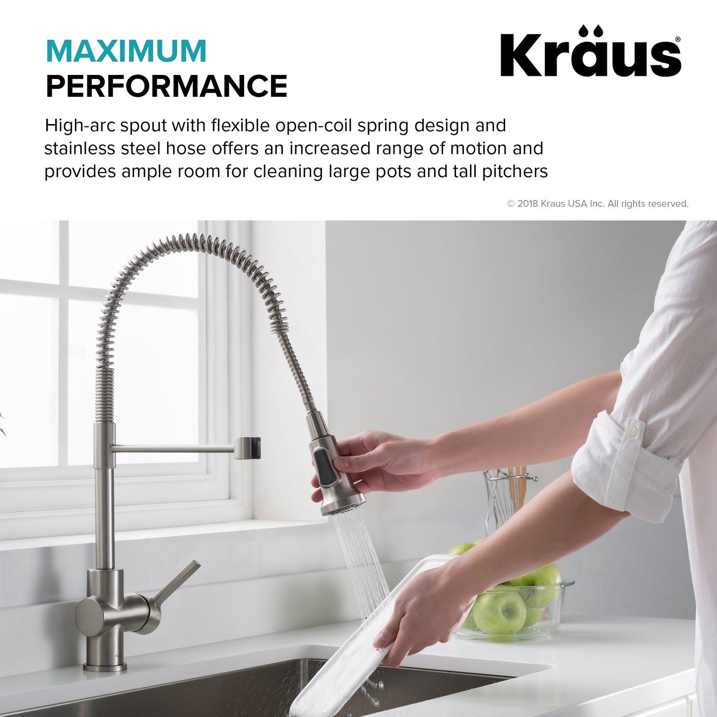 KRAUS Britt Commercial Style Kitchen Faucet in Matte Black/Brushed Gold - KPF-1690BGMB