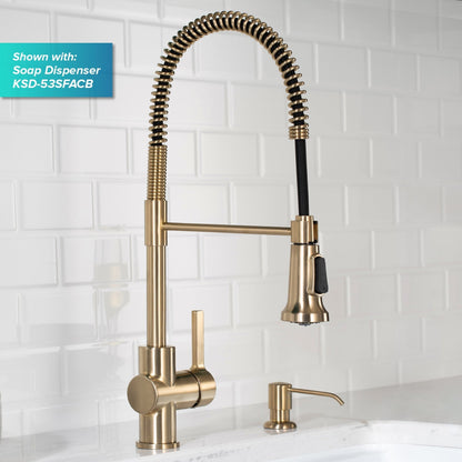 KRAUS Britt Commercial Style Kitchen Faucet in Spot Free Antique Champagne Bronze - KPF-1690SFACB