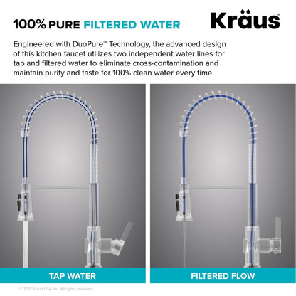 KRAUS Britt Commercial Style Kitchen Faucet with Integrated Water Filter Spout in Spot Free Stainless Steel - KFF-1691SFS
