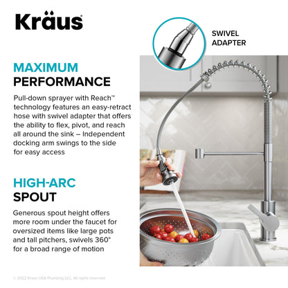 KRAUS Britt Touchless Pull-Down Single Handle Faucet in Matte Black