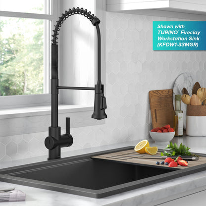 KRAUS Britt Touchless Pull-Down Single Handle Faucet in Matte Black
