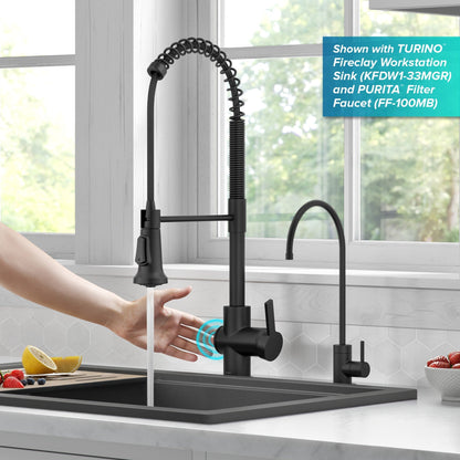 KRAUS Britt Touchless Pull-Down Single Handle Faucet in Matte Black