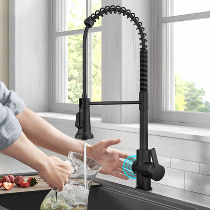 KRAUS Britt Touchless Pull-Down Single Handle Faucet in Matte Black