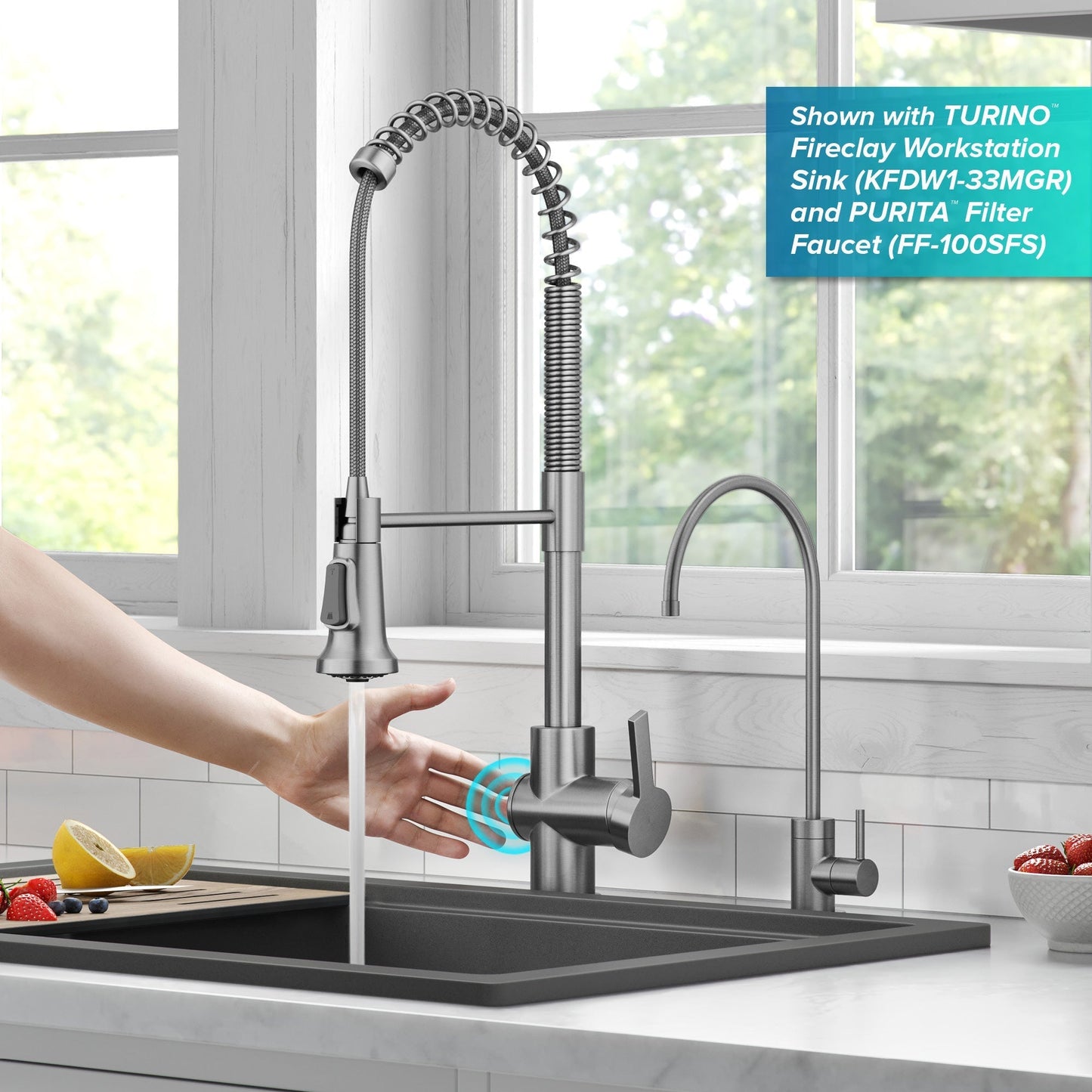 KRAUS Britt Touchless Pull-Down Single Handle Faucet in Spot Free Stainless Steel - KSF-1691SFS