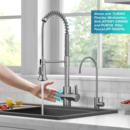 KRAUS Britt Touchless Pull-Down Single Handle Faucet in Spot Free Stainless Steel - KSF-1691SFS