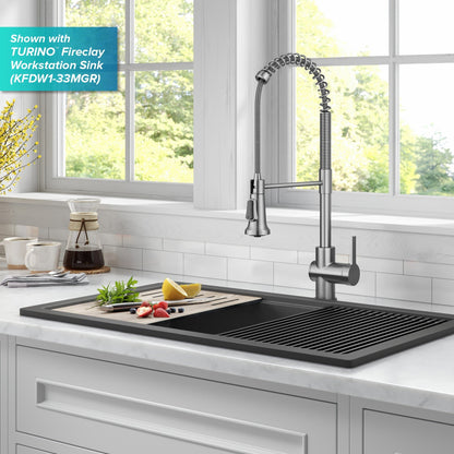 KRAUS Britt Touchless Pull-Down Single Handle Faucet in Spot Free Stainless Steel - KSF-1691SFS