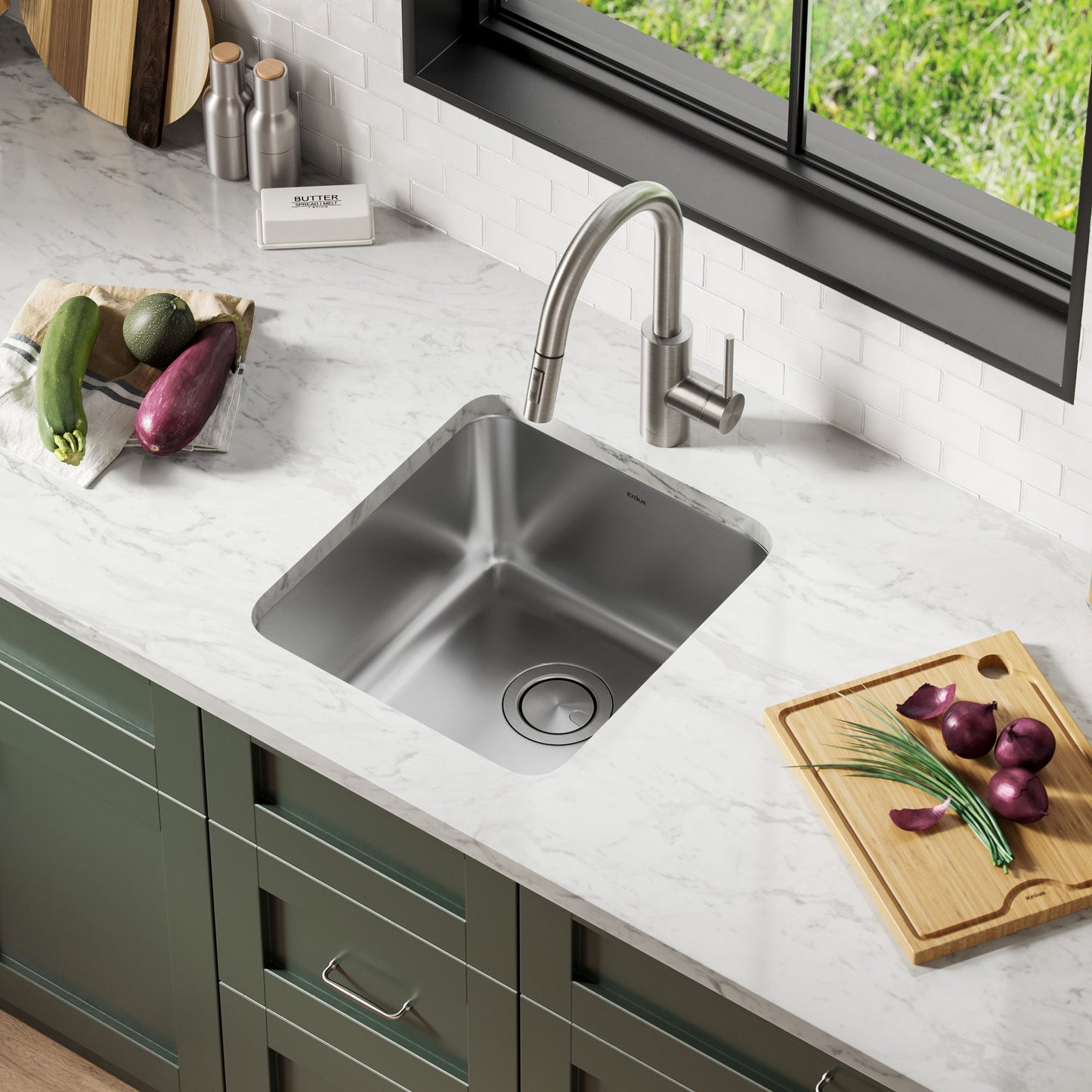KRAUS Dex 17" Undermount16 Gauge Stainless Steel Kitchen Sink with VersiDrain - KD1US17B