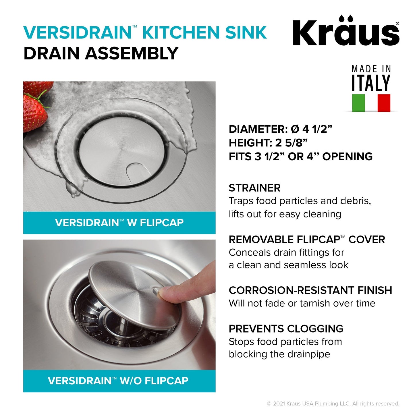 KRAUS Dex 17" Undermount16 Gauge Stainless Steel Kitchen Sink with VersiDrain - KD1US17B