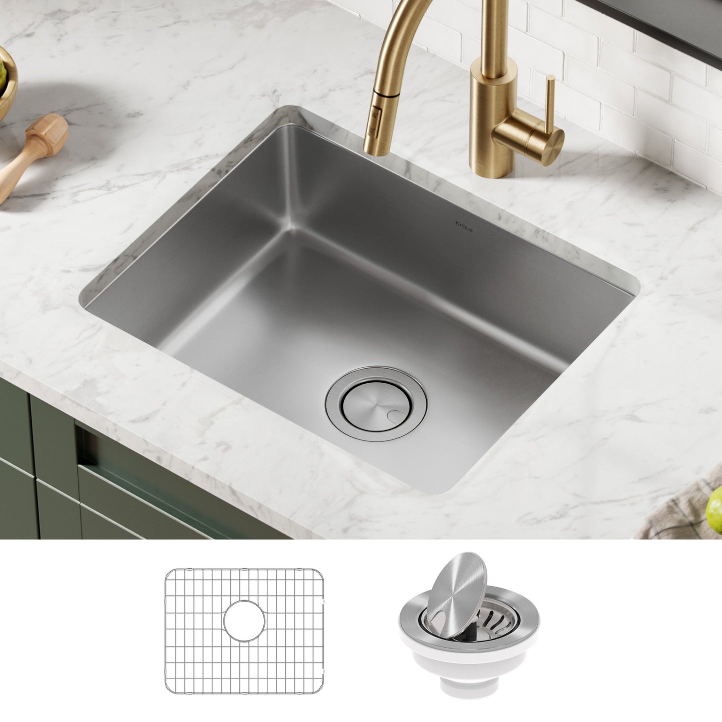 KRAUS Dex 21" Undermount 16 Gauge Stainless Steel Kitchen Sink - KA1US21B