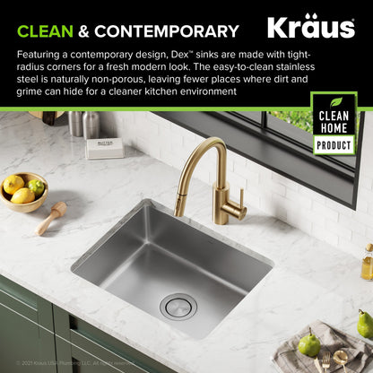 KRAUS Dex 21" Undermount 16 Gauge Stainless Steel Kitchen Sink - KA1US21B