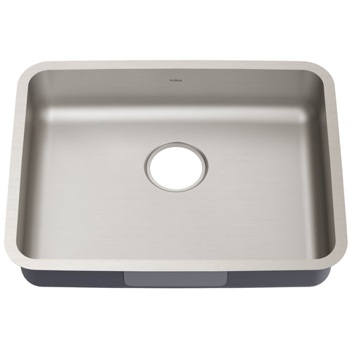 KRAUS Dex 25" Undermount 16 Gauge Stainless Steel ADA Kitchen Sink - KA1AS25B