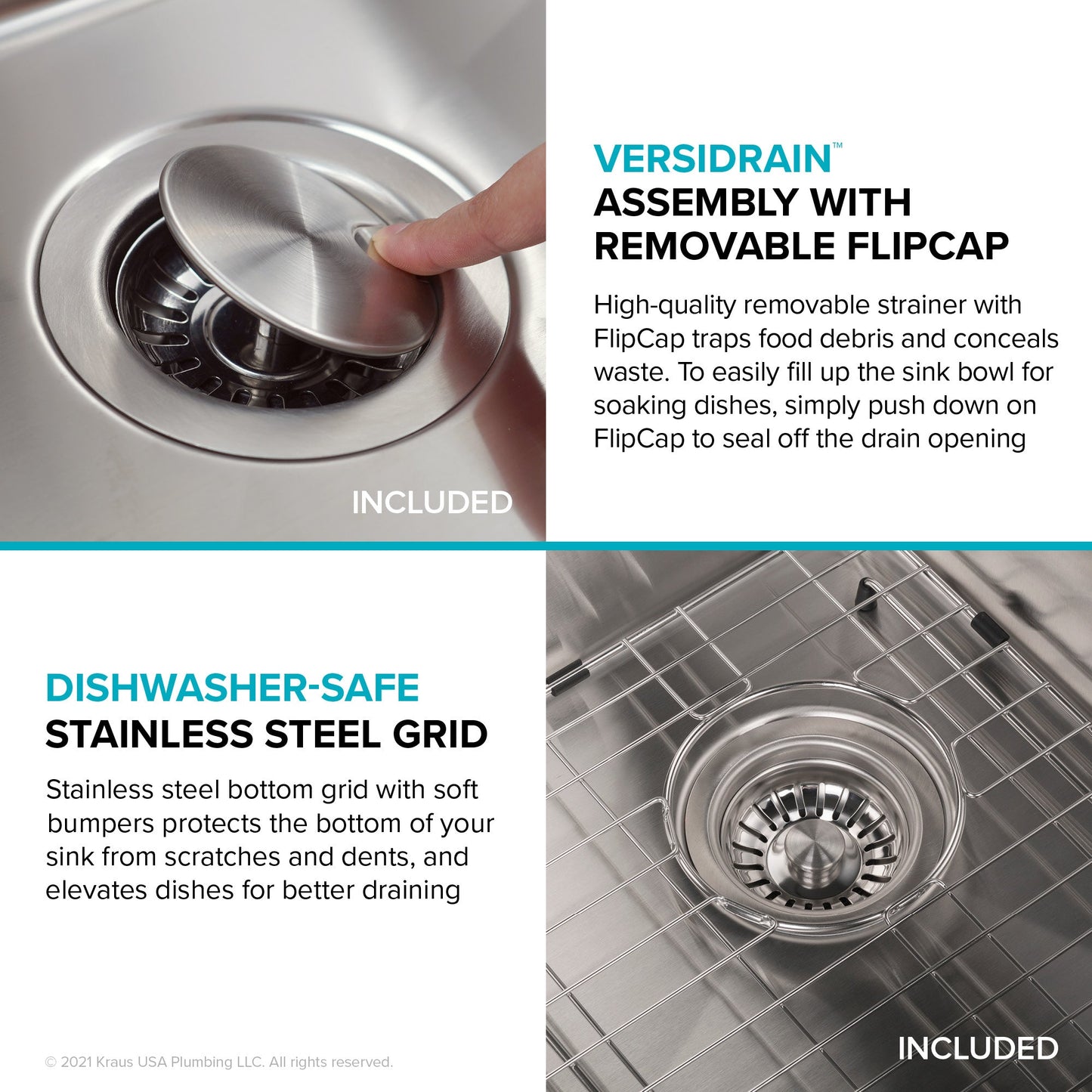 KRAUS Dex 25" Undermount 16 Gauge Stainless Steel Kitchen Sink - KA1US25B