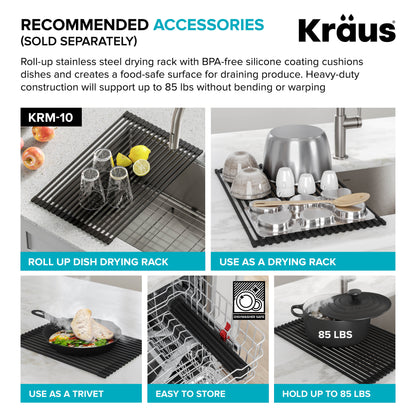 KRAUS Dex 25" Undermount 16 Gauge Stainless Steel Kitchen Sink - KA1US25B