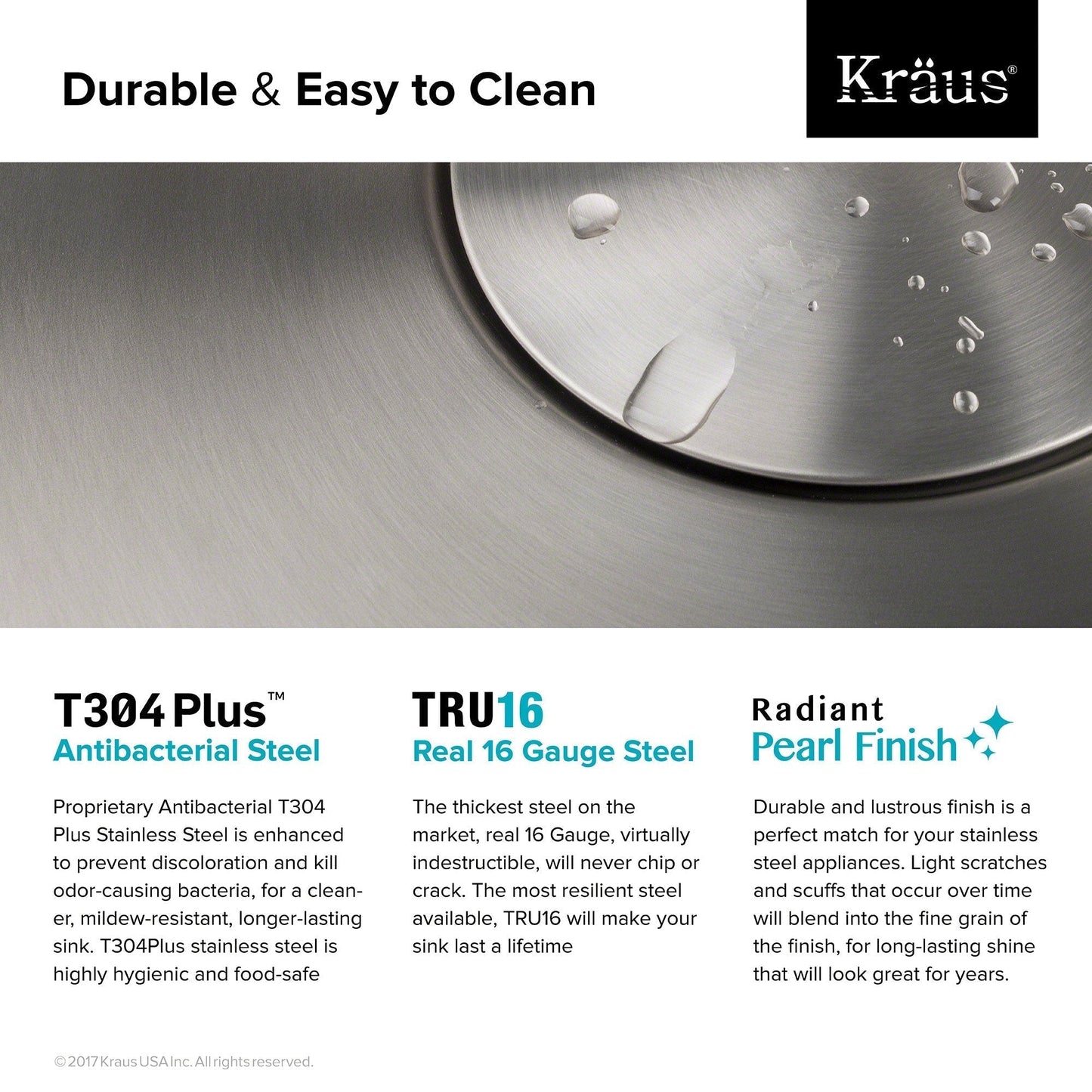 KRAUS Dex 33" Undermount 50/50 Double Bowl 16 Gauge Stainless Steel Kitchen Sink with VersiDrain - KD1UD33B