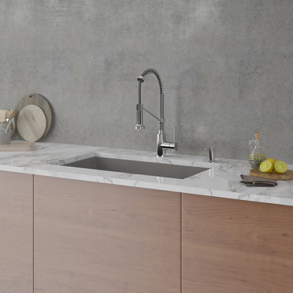 KRAUS Forteza 32" Undermount Single Bowl Granite Kitchen Sink in Grey - KGU-55GREY