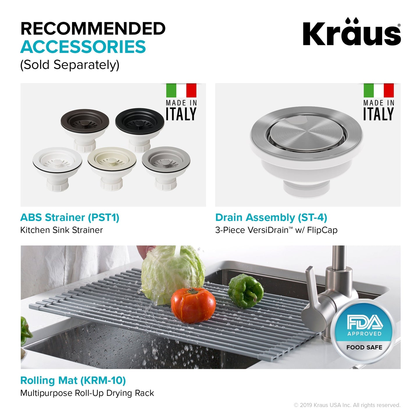KRAUS Forteza 33" Dual Mount 60/40 Double Bowl Granite Kitchen Sink in Black - KGD-50BLACK