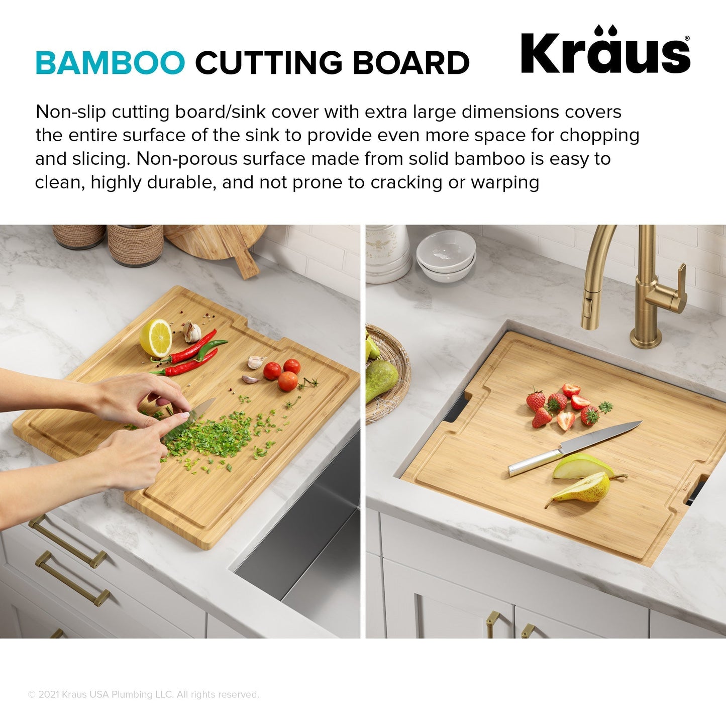 KRAUS Kore 21" Undermount Workstation 16 Gauge Stainless Steel Single Bowl Kitchen Sink with Accessories