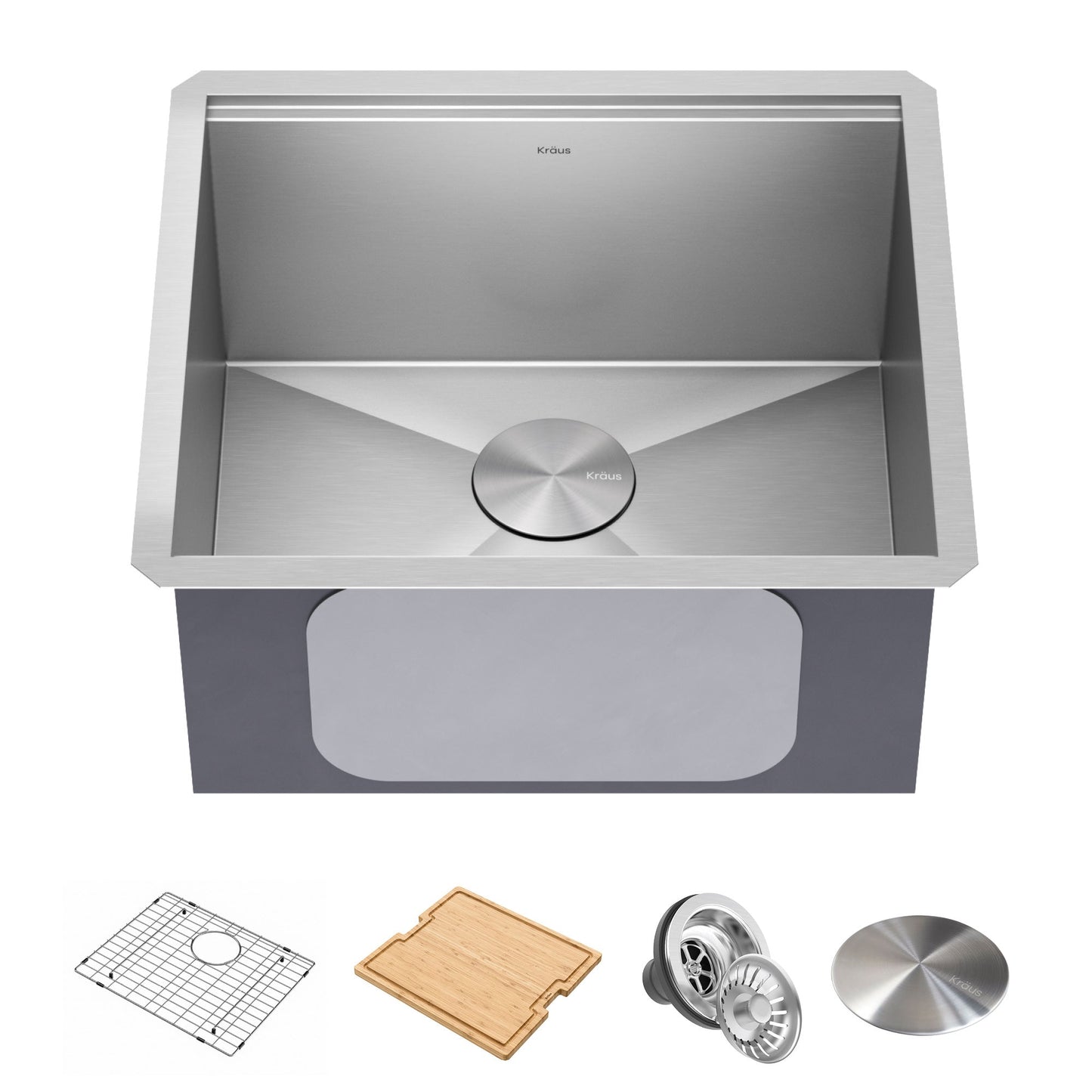 KRAUS Kore 21" Undermount Workstation 16 Gauge Stainless Steel Single Bowl Kitchen Sink with Accessories