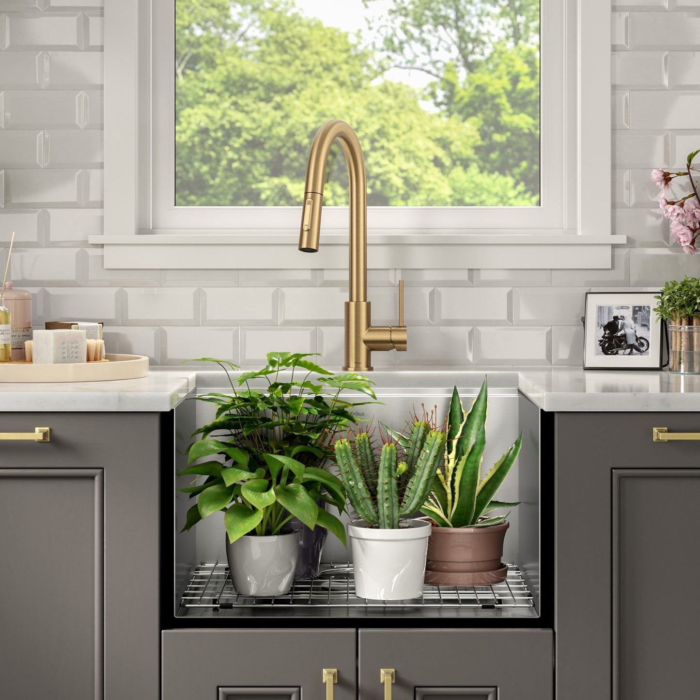 KRAUS Kore 23" Undermount Workstation 16 Gauge Laundry Utility Sink with Accessories - KWU100-23L