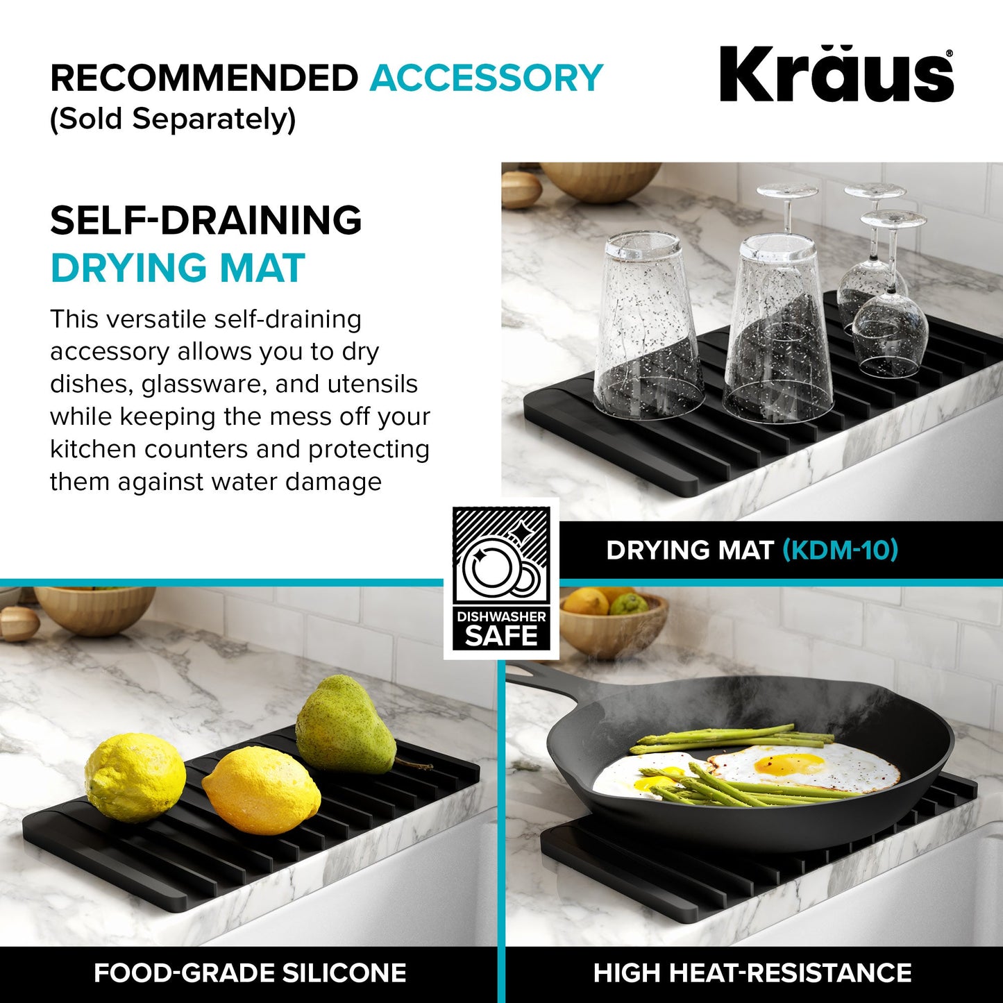 KRAUS Kore 24" Apron Front Workstation 16 Gauge Stainless Steel Single Bowl Kitchen Sink with Accessories