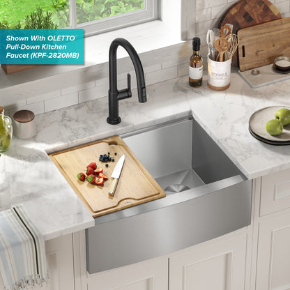 KRAUS Kore 27" Apron Front Workstation 16 Gauge Stainless Steel Kitchen Sink - nKWF210-27