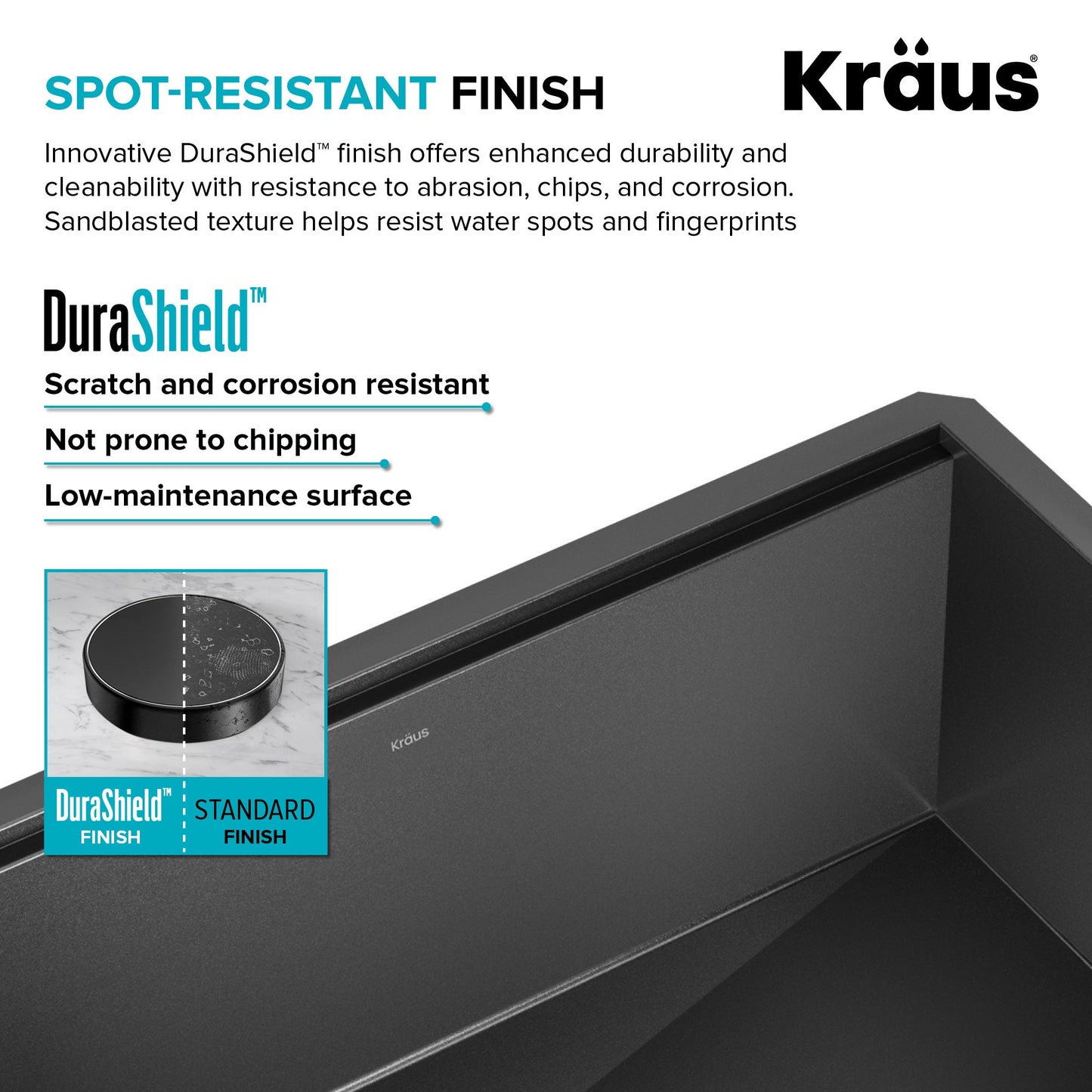 KRAUS Kore 27" Apron Front Workstation 16 Gauge Stainless Steel Kitchen Sink in PV - KWF210-27-PGM