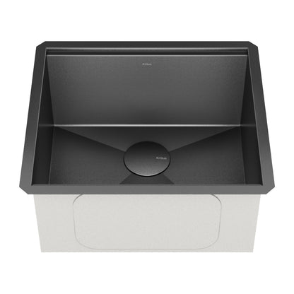 KRAUS Kore Workstation 21" Undermount 16 Gauge Bar or Kitchen Sink in PVD Gunmetal - KWU1101-21-PGM
