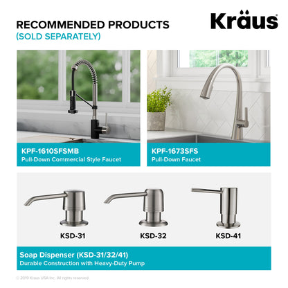KRAUS Kore Workstation 23" Undermount 16 Gauge Single Bowl Stainless Steel Kitchen Sink with Accessories
