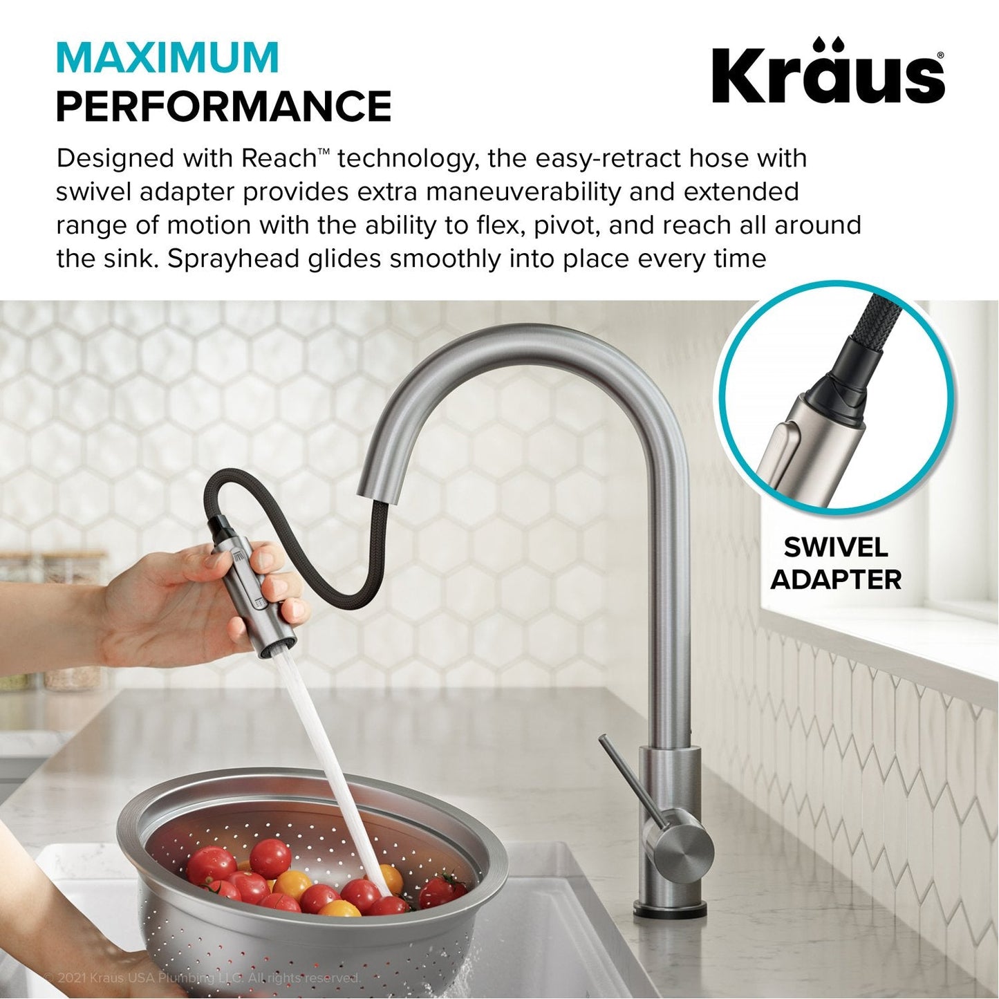 KRAUS Oletto Contemporary Single-Handle Touch Activated with Pull Down Sprayer in Matte Black