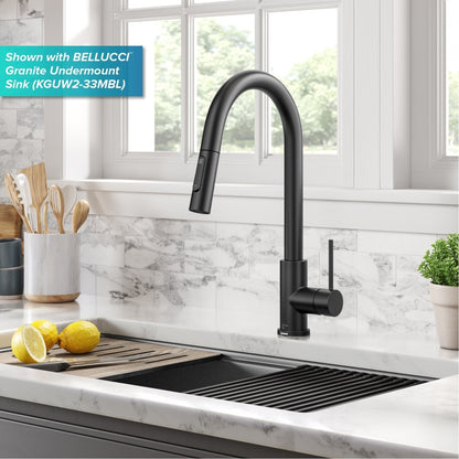 KRAUS Oletto Contemporary Single-Handle Touch Activated with Pull Down Sprayer in Matte Black