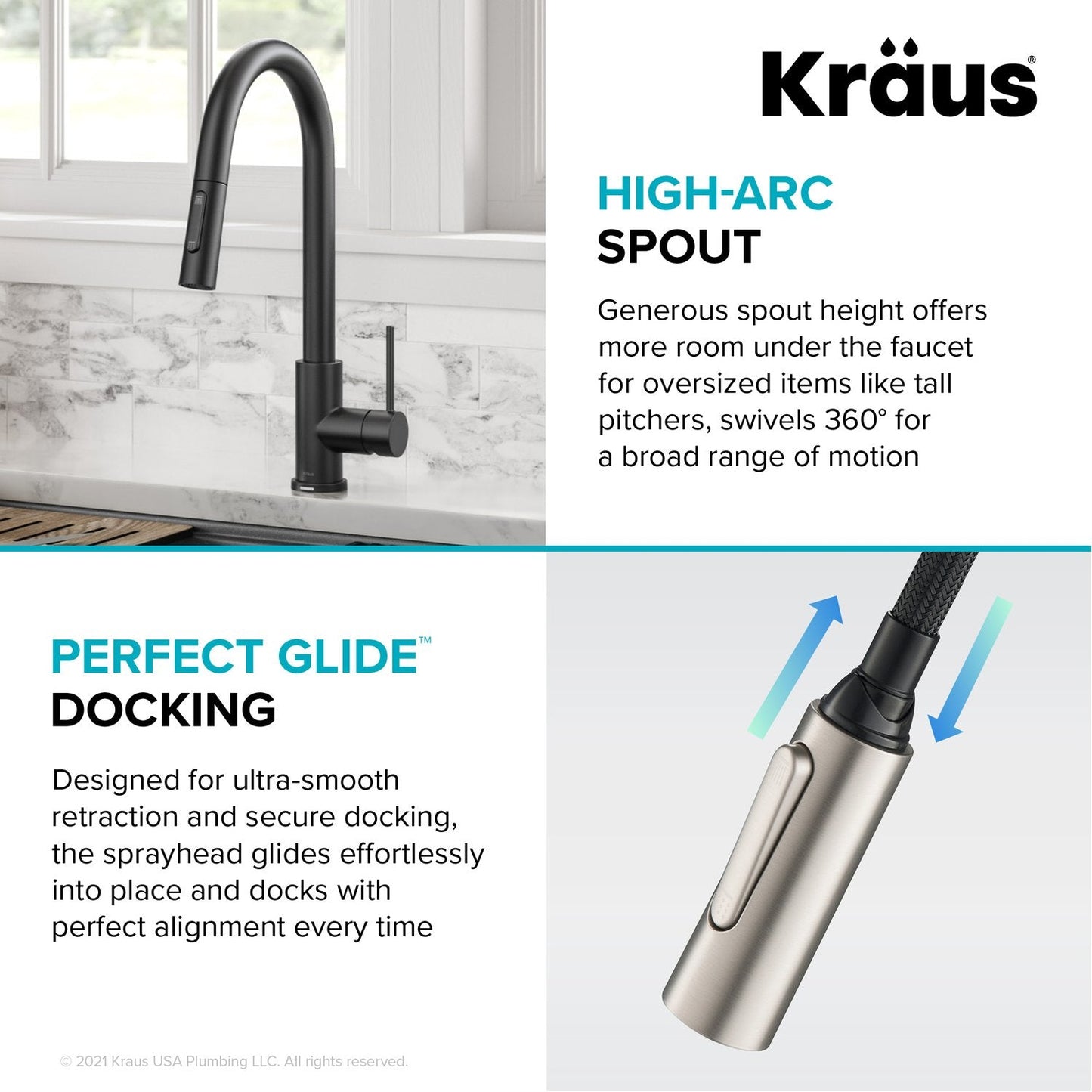 KRAUS Oletto Contemporary Single-Handle Touch Activated with Pull Down Sprayer in Matte Black