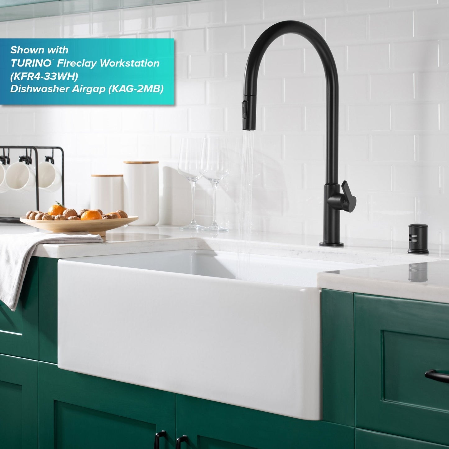KRAUS Oletto High-Arc Single Handle Pull-Down Kitchen Faucet in Matte Black - KPF-2821MB